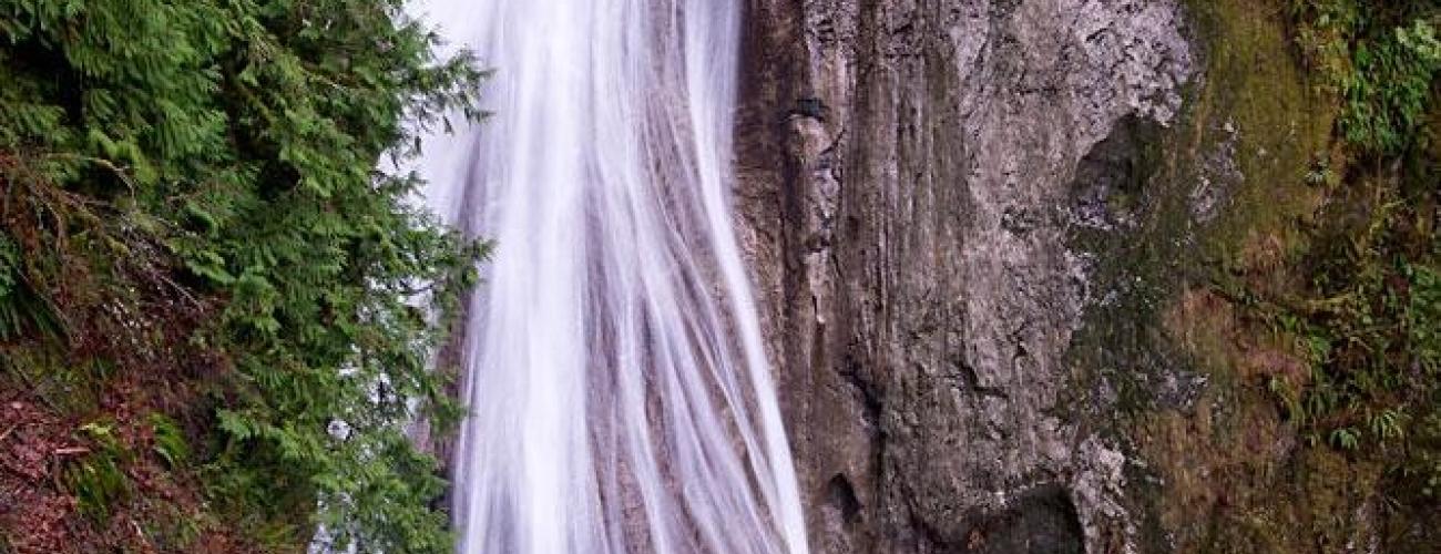 waterfall over rocks