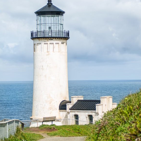 Cape Disappointment North Head Lighthouse with path