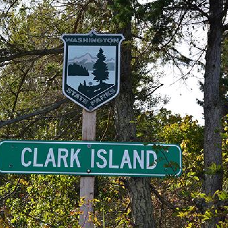 Washington State Park Sign for Clark Island