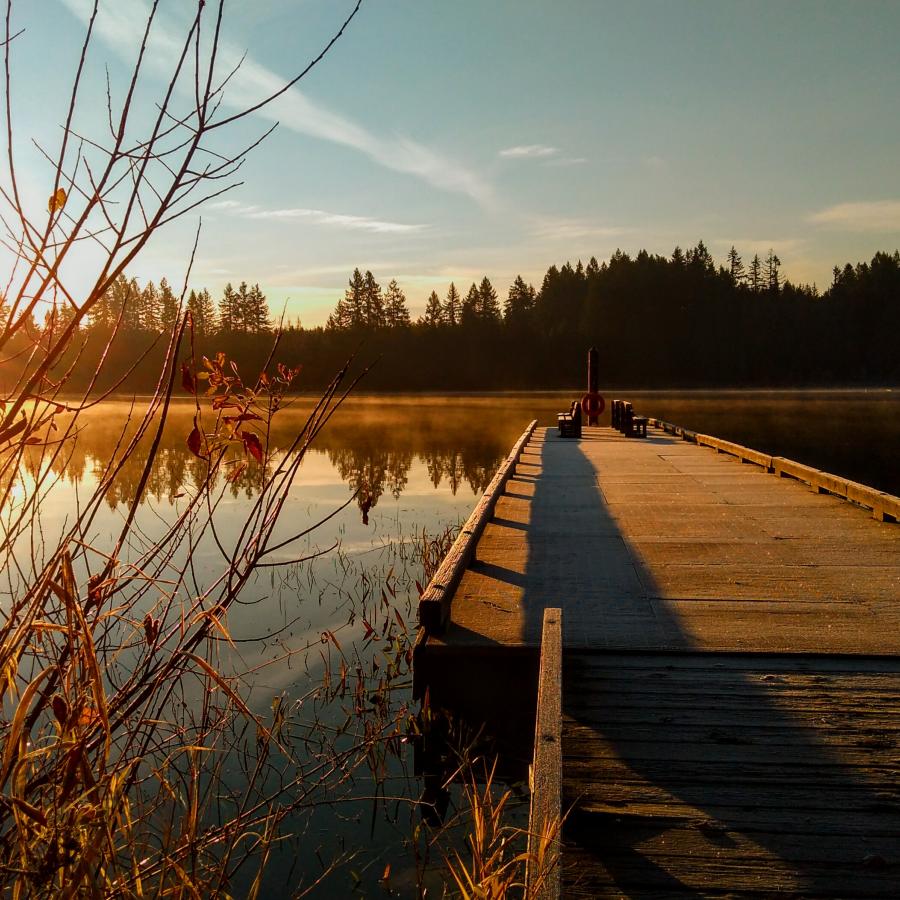 Dock at Millersylvania at sunset.