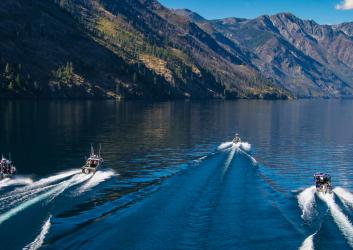 Boats on the water in Eastern Washington.