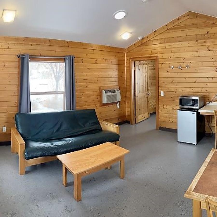 Steamboat Rock Cabin Interior Couch and Table