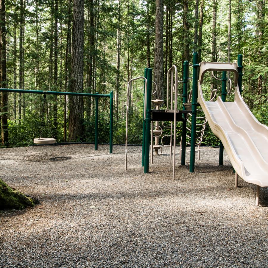 Scenic Beach playground in forest area