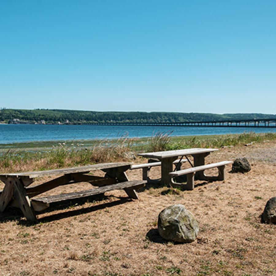 Shine Tidelands picnic area on shoreline Hood Canal