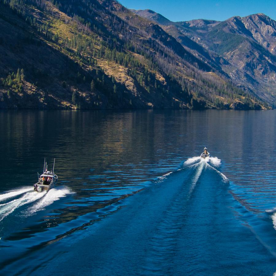 Boats on the water in Eastern Washington.